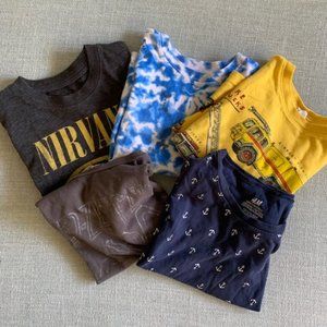 5 Toddler 3T T-Shirts / Nirvana, Led Zeppelin, Skateboard, Anchor, Bus